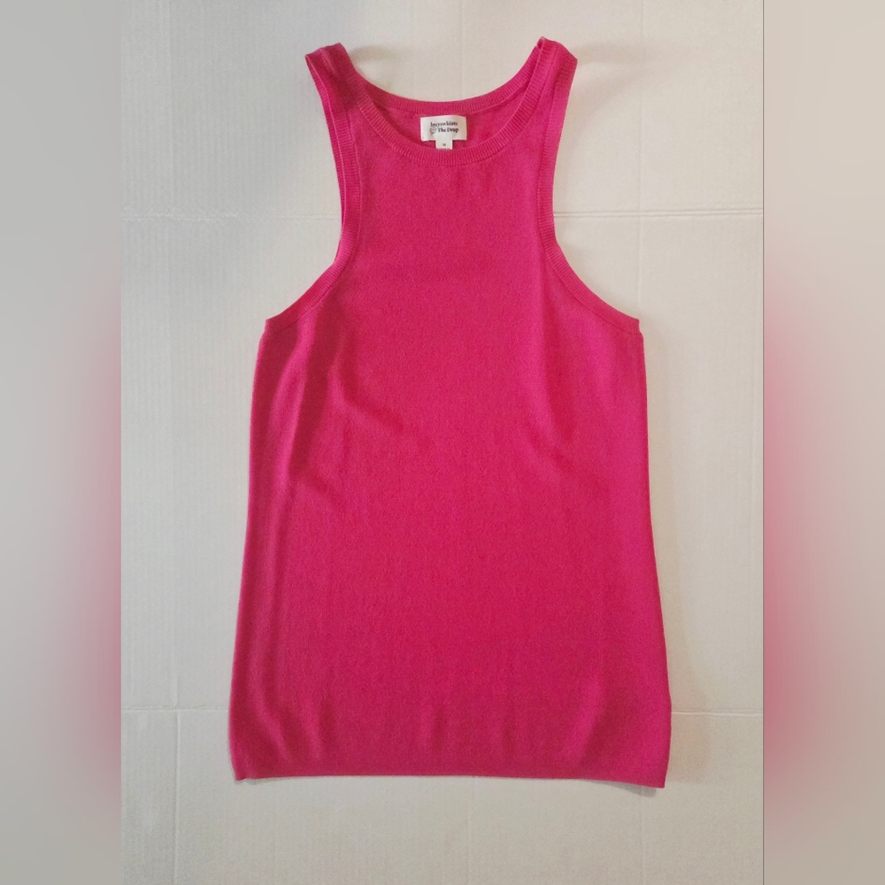 Hot Pink Ribbed Racerback Tank Top